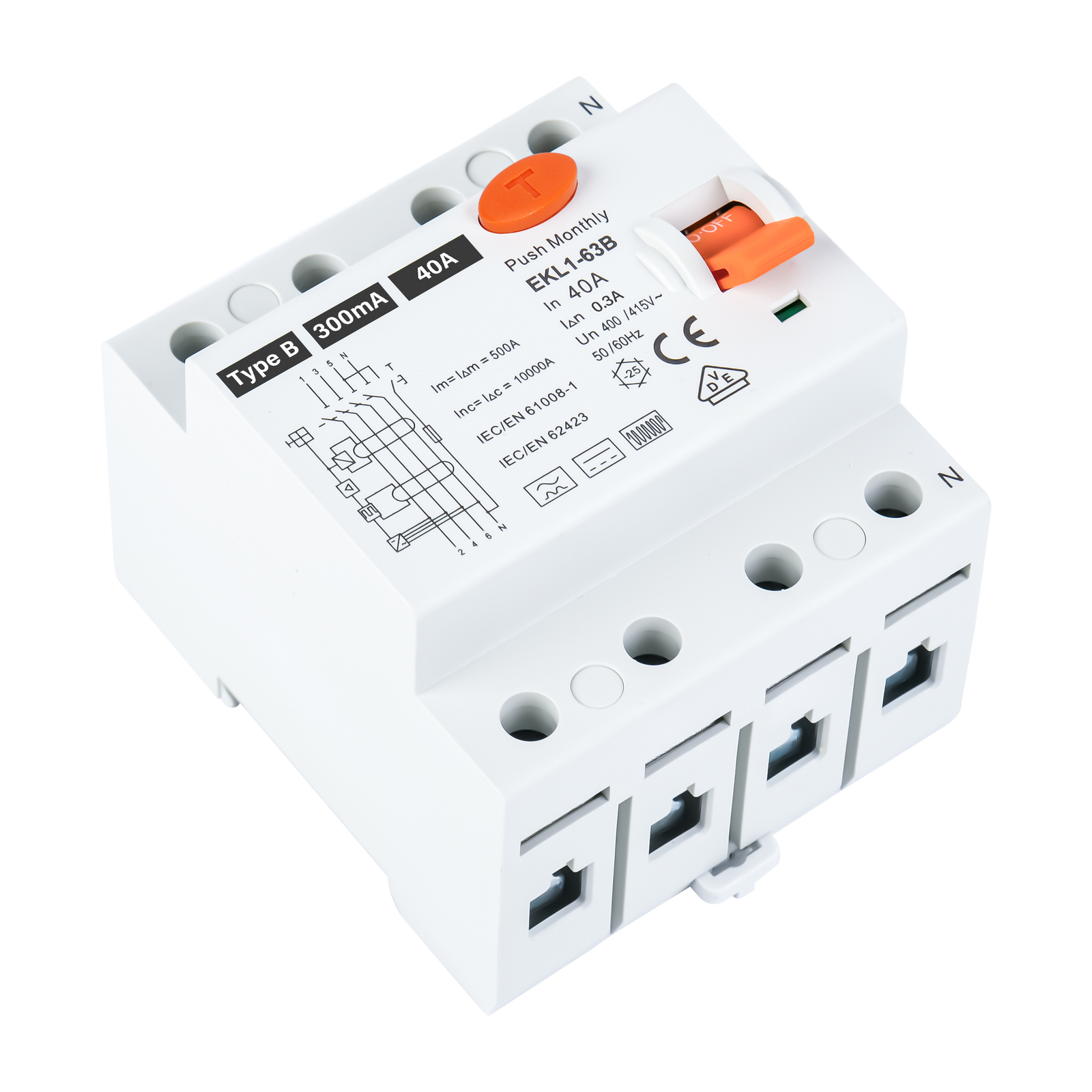FI Fehlerstromschutzschalter RCD Typ B Wallbox E-Auto Allstromsensitiv 40A 63A E - Foto 7