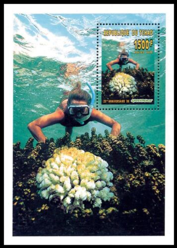 Chad 1996 MNH MS, Stony Coral, Diving Scuba-Snorkelling, Marine life