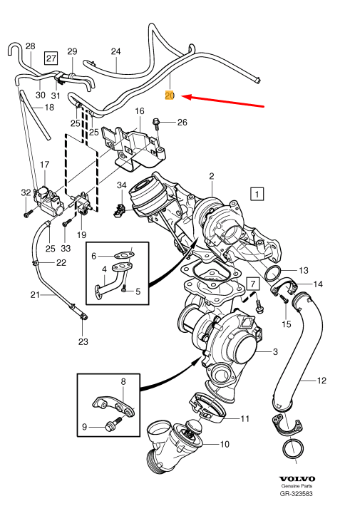 VOLVO V60 MK1 Turbocharger Hose 31219141 NEW GENUINE | eBay 
