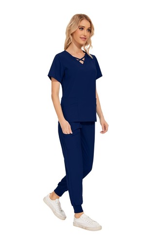 Stretchy Women's Scrub Jogger Set – Breathable Hospital Uniform - Bild 50 von 72