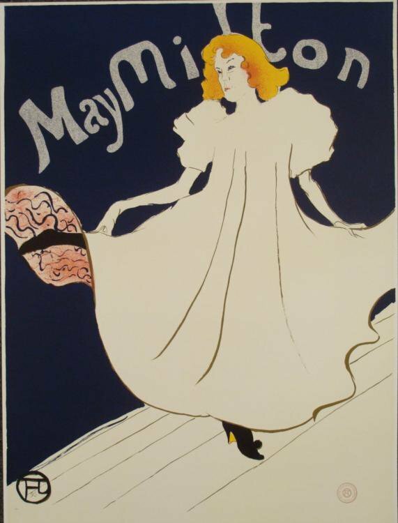 Vintage French Poster Henri de Toulouse Lautrec MAY MILTON 1970s Seal