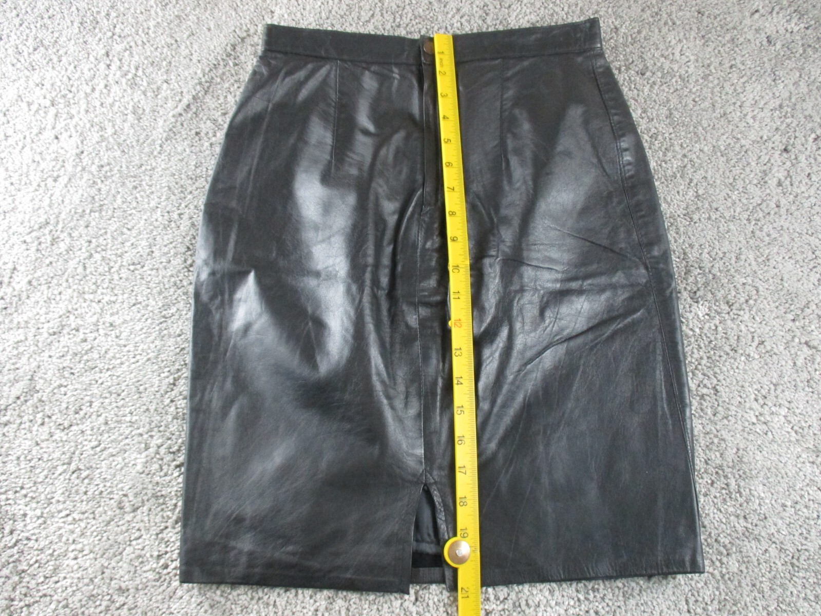 Jas Leather Skirt Straight Pencil 10 Small W28 Black Lined Vintage Pary/ClubWear image 9