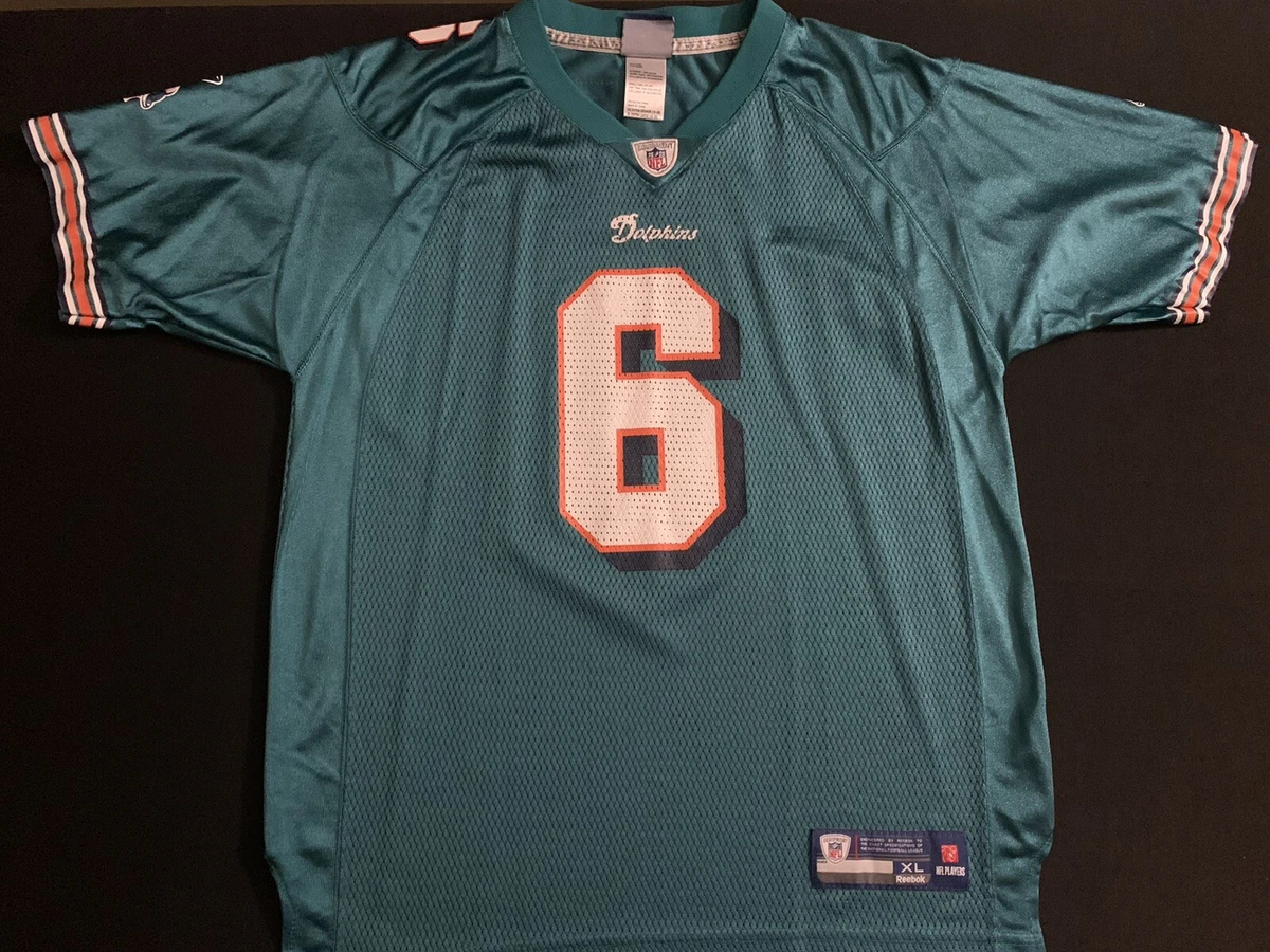 Rare Reebok Pat White Miami Dolphins 6 Teal Home Jersey Youth XL 18 20