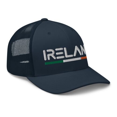 Minimal Ireland Flag Trucker Hat Mesh Ireland Trucker Cap - Picture 9 of 14