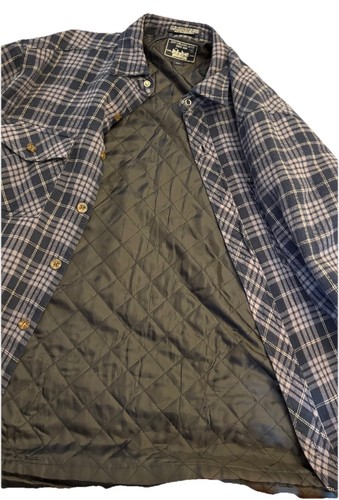 Levis braun & hellbraun kariert gesteppt gefüttert Herren Flanell Hemd Shacket Lg mit Taschen - Bild 6 von 8