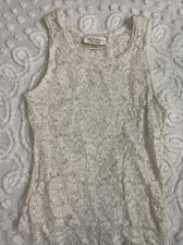 Victoria  s Secret Lace Tank Top, Womens Small, Ivory Gold Label