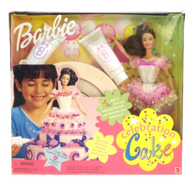 BARBIE Celebration Cake MATTEL 1999 NEW, SOME FOOD ITEMS LOOSE & MAY BE BAD