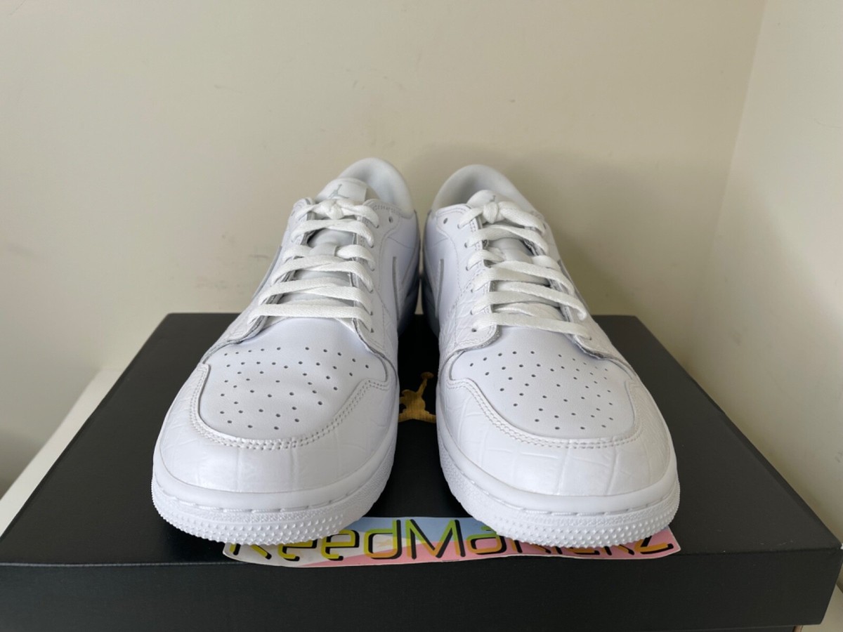 Nike Air Jordan 1 Low Golf White Crocodile Skin Spikeless