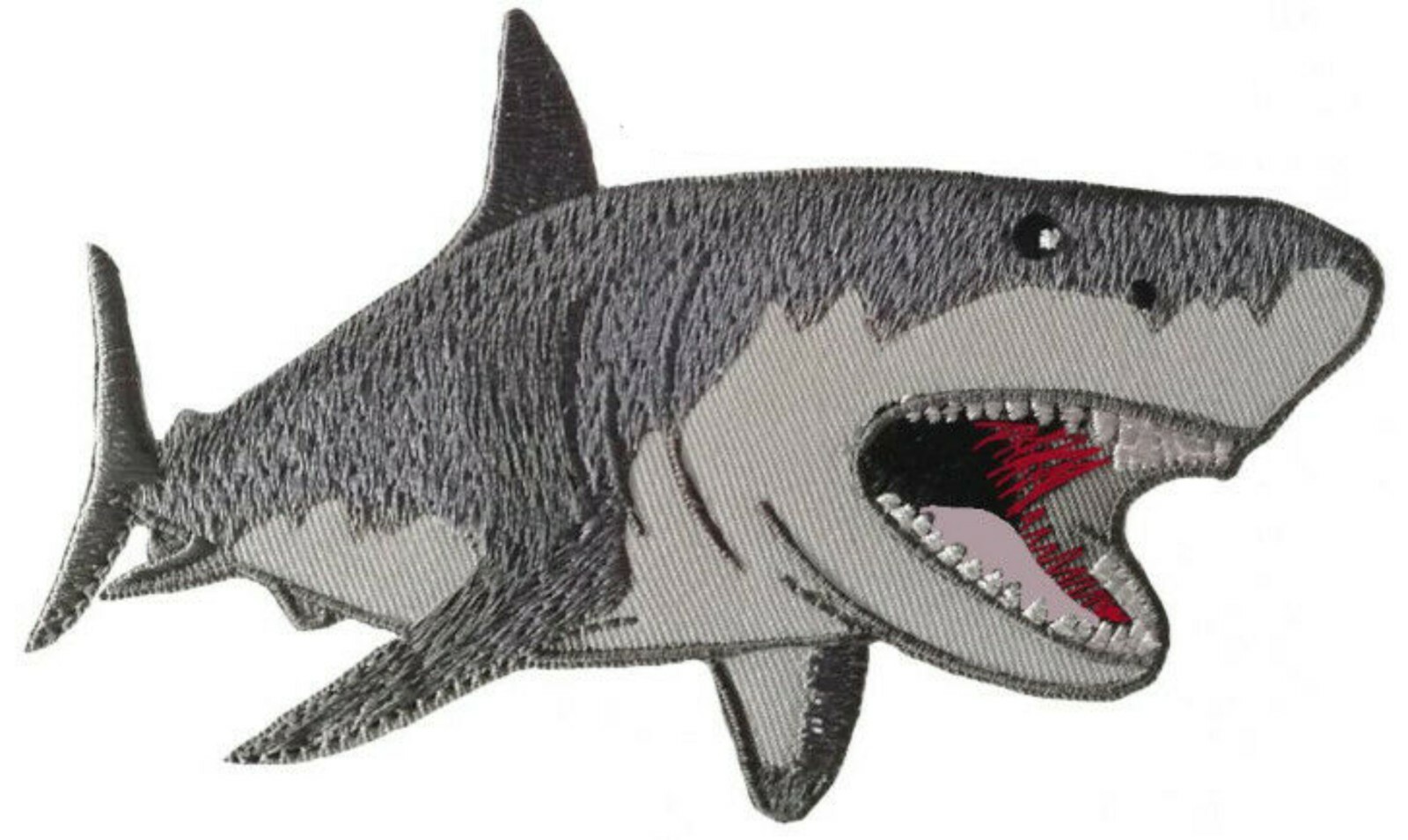GREAT WHITE SHARK EMBROIDERED PATCH iron-on FISH applique Carcharodon Carcharias