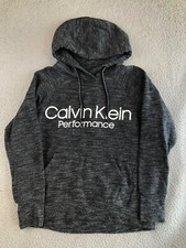 Calvin Klein Performance Hoodie Women's Small Gray Pullover Sweater Logo Pocket