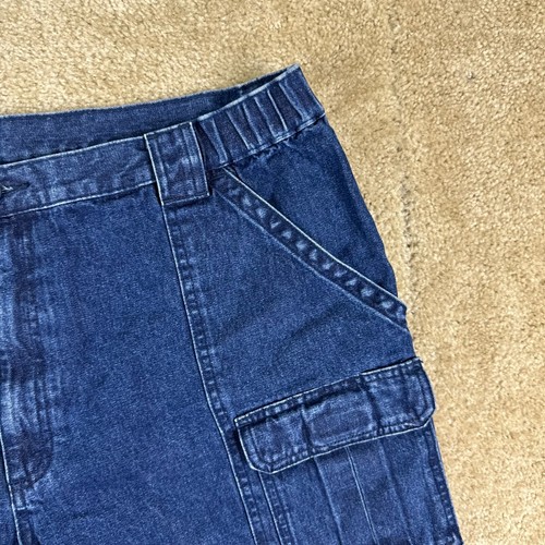 Savane Mens Cargo Shorts 42 Denim Tech pocket Elastic Waist Hiking 8" - Picture 2 of 11