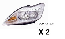 COPPIA FARI PROIETTORI FANALI PER FORD FOCUS DAL 2007 AL 2010 CROMATO