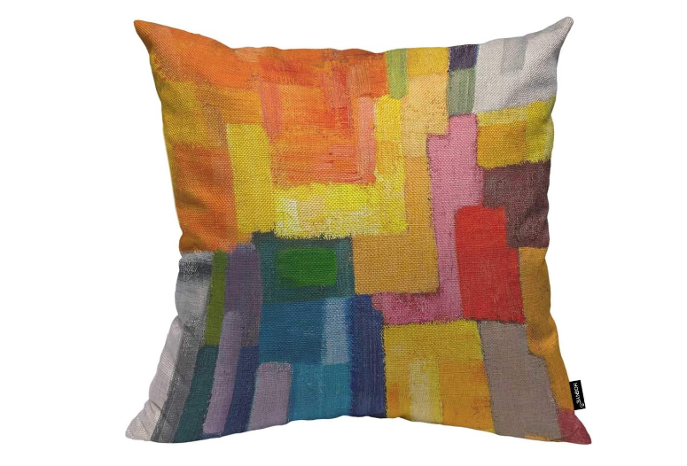 Throw Pillow Linen Cotton Cover Colorful Color Decorative Solid Blue Cushion-image