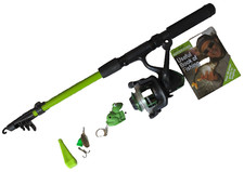 Matt Hayes Adventure Fish4Fun Junior Fishing Set Rod Reel Spinner Line Green