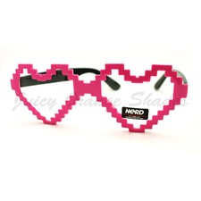 Gafas Pixel Pixelated Love Heart lentes transparentes para mujer