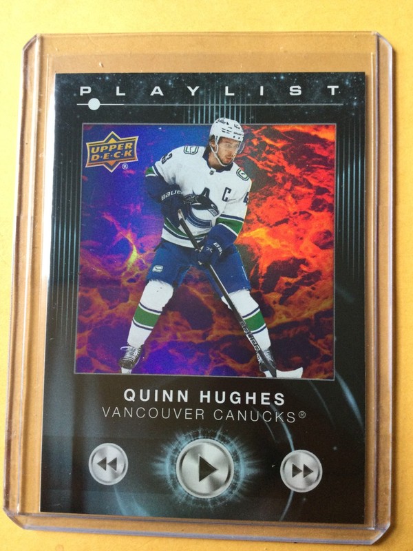 2024-25 Upper Deck Series 2 Quinn Hughes Playlist insert Vancouver Canucks