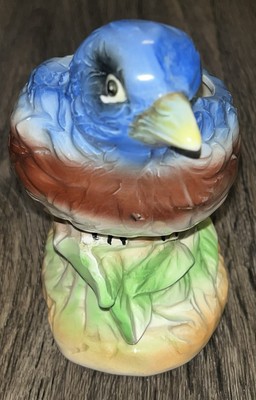E.O. Brody Co. Cleveland Ohio Ceramic Blue Bird Potter Vase Vintage