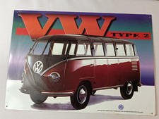 Vintage Metal Sign Vw Bus 23 Window Barndoor Right Hand Drive