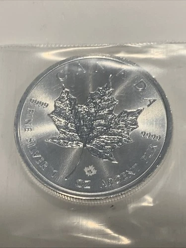 1 oz  .999 Silver 2023 Canadian Silver Maple Leaf 5 Dollar Coin.