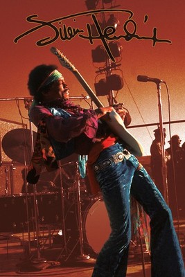 Poster Studio B - Jimi Hendrix Sepia Guitar 24x36'' Music Band Wall Art N241455