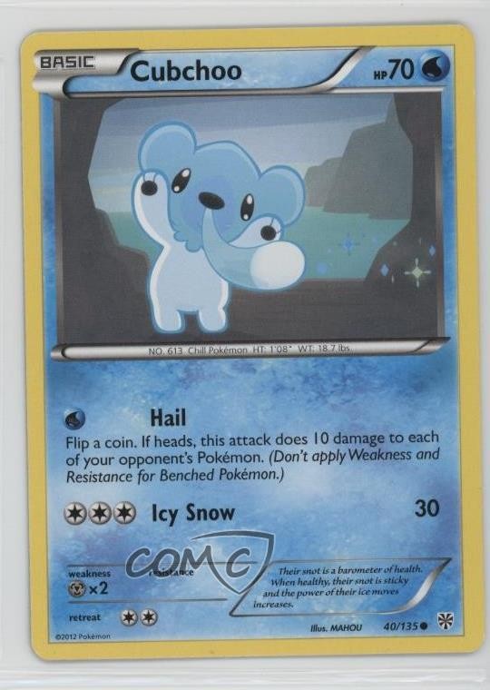 Cubchoo Pokémon Black & White Plasma Storm #40