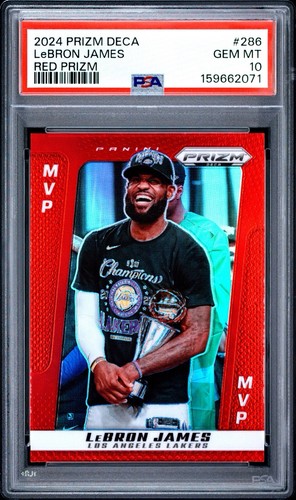 LeBron James /199 Red Prizm MVP PSA 10 GEM MINT 2024 Prizm Deca #286 Low Pop