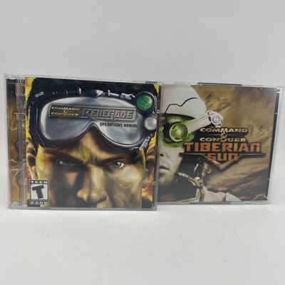 LOT OF 2: Vintage Windows PC Game Command & Conquer TIBERIAN SUN & RENEGADE