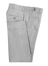 Men’s Light Grey Dress Pants Flat Front Adjustable 36-38" Waist Short Rise
