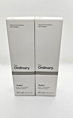 The Ordinary Buffet Multi Technology Peptide Serum Fragrance Free 1 oz -Lot of 2