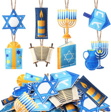 Hanukkah Tree Decorations 3D Felt Chanukah Ornaments 24 Pcs, Jewish Menorah Hang