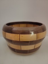 Segmented Wood Bowl handmade from Maple and Walnut Signed