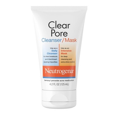 Neutrogena Clear Pore 2 In 1 Facial Cleanser/Face Mask Kaolin Bentonite Clay
