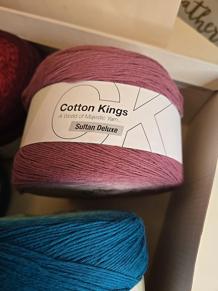 Lot 4 Cotton Kings + 2 Dahlia Yarn Cakes 100% Cotton + Hobbii Stitch Markers NWT - Image 4 of 4