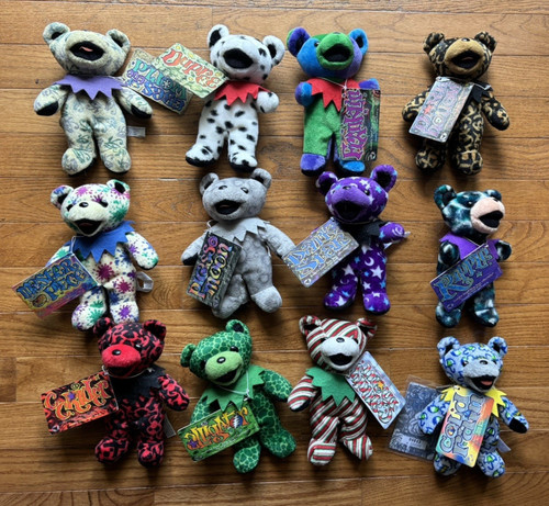 Grateful Dead Bean Bear Lot of 12 w/ Tags Liquid Blue Deadhead Collectibles