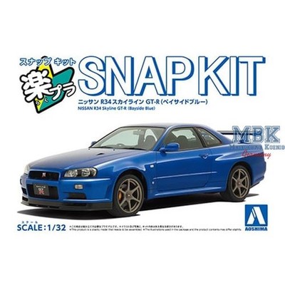 AOSHIMA AO20044 Nissan R34 Skyline GT-R (Bayside Blue)