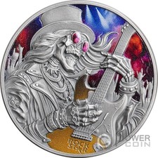 ROCK STAR Memento Mori 1 Oz Silver Coin 5 Cedis Ghana 2026