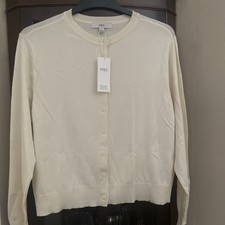 Ladies/Women’s Crew Neck Long Sleeve Cream Cardigan.Size 16.Marks & Spencer ~