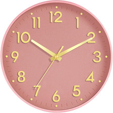 Wall Clock 8 Inch, Battery Operated Silent Non-Ticking Modern Analog Clock Decor