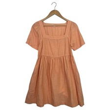 Madewell Dress Womens Small Orange Square Neck Short Sleeve Boho Beach Vacation