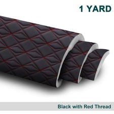 Quilted Nappa Faux Leather 63'' Wide /Foam Back Car Headliner Upholstery By Yard