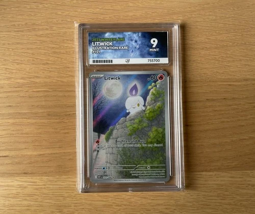 Pokémon TCG Litwick 101/086 White Flare - Illustration Rare Card ACE 9