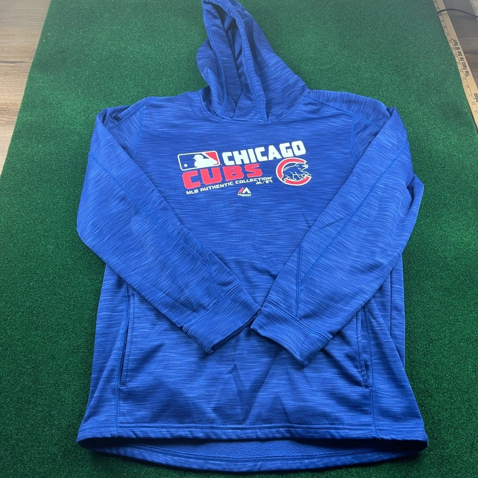 Chicago Cubs MLB Majestuoso Azul Sudadera con Capucha Pullover Manga Larga Adulto XL Béisbol Foto 2 de 4