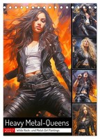 Heavy Metal-Queens. Wilde Rock- Und Metal-Girl Paintings (Tischkalender 2027 DIN