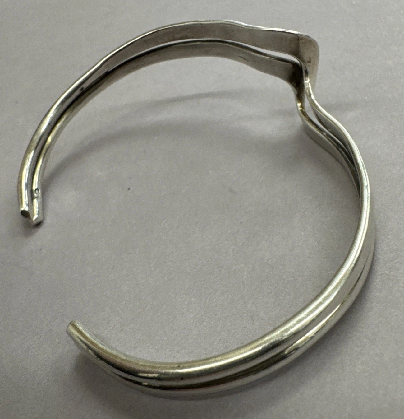 Solid Sterling Silver 925 Wave Twist Cuff Bangle … - image 4