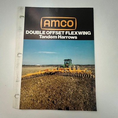 Amco Doble Offset Flexwing Tandem Harrows Vintage Farming Brochure SM39