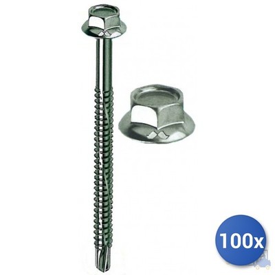 100x Schraube Selbstbohrende Kovervit Chromiting  Mustad Kopf, Mit Schlüssel