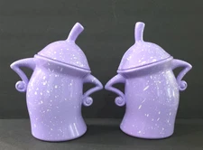 Set of 2 Canisters with Attitude Plastic Storage Container w Airtight Lid Purple