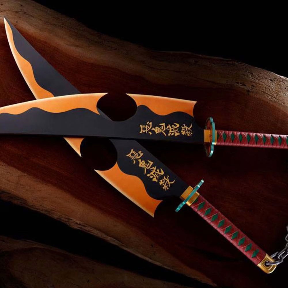 Sabres Jumeaux Demon Slayer Tengen Uzui pour Décoration Gaming et Cosplay Manga