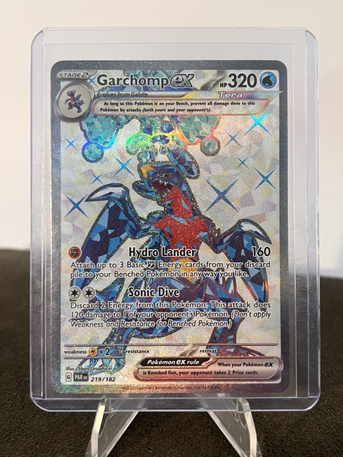 Pokémon TCG: Garchomp ex 219/182 Paradox Rift Ultra Rare Full Art