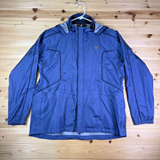 Ariat Jacket Womens Large Blue Hooded Waterproof Windbreaker Coat
